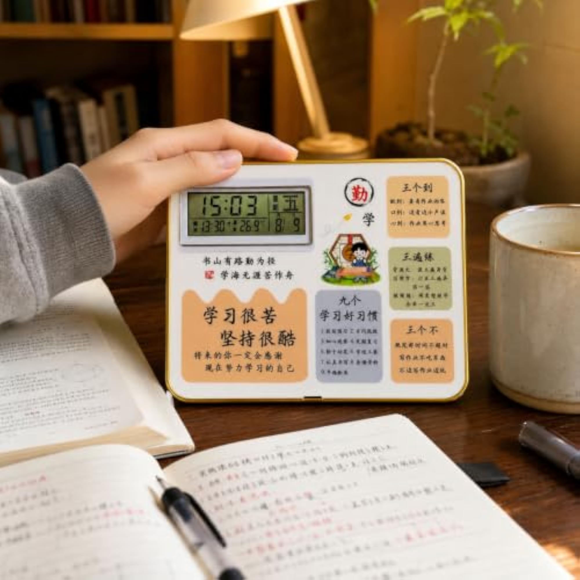 Inspirational Desk Clock with Perpetual Calendar